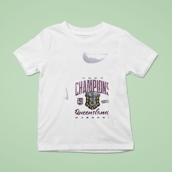 Queensland Maroons State Champions United In Maroon Back To Back To Back To Back Logo T Shirt