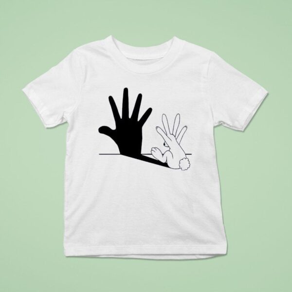 Rabbit Hand Shadow Ringer T Shirt