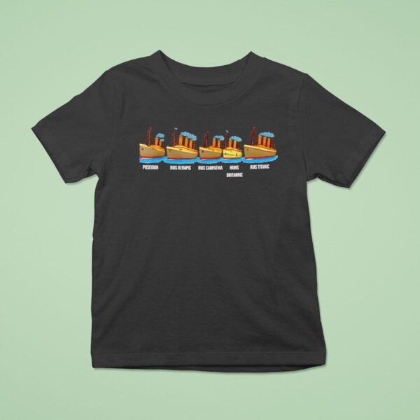 Rms Titanic Britannic Poseidon Carpathia Famous Ship Lovers T Shirt