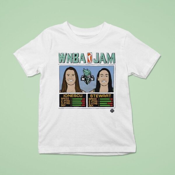 Sabrina Ionescu And Breanna Stewart New York Liberty Wnba Jam T Shirt