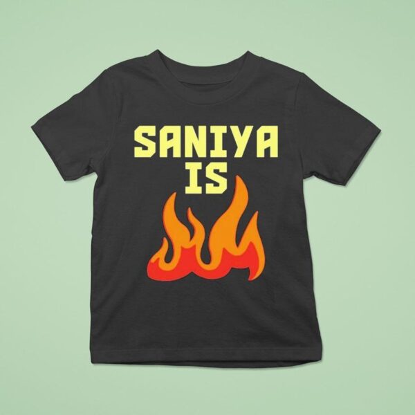 Sabrina Ionescu Wearing Saniya Is Fire T Shirt