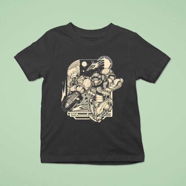 Samus Aran From Metroid Running In Space T Shirt