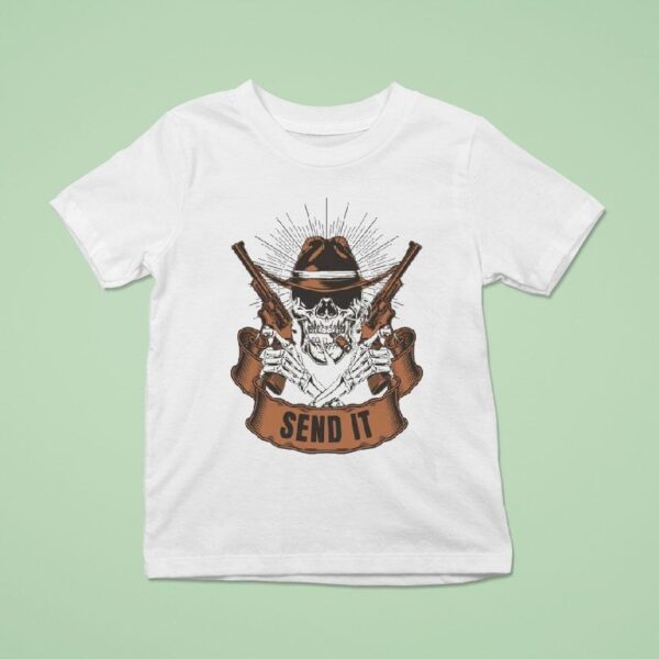 Send It Wild West Skull T Shirt