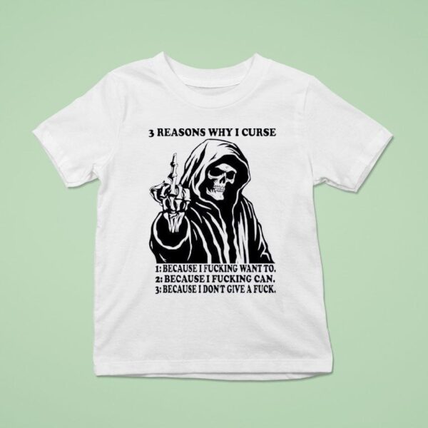 Skeleton Middle Finger Reasons Why I Curse T Shirt