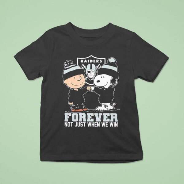 Snoopy And Charlie Brown Las Vegas Raiders Forever Not Just When We Win T Shirt