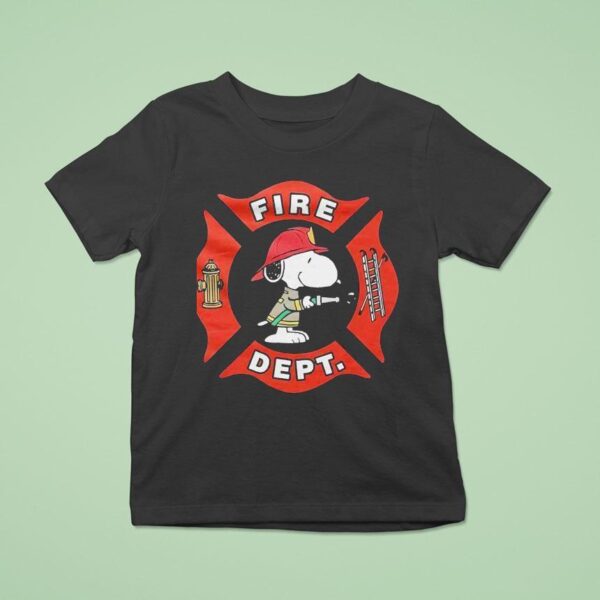 Snoopy Fire Dept Logo Parody T Shirt