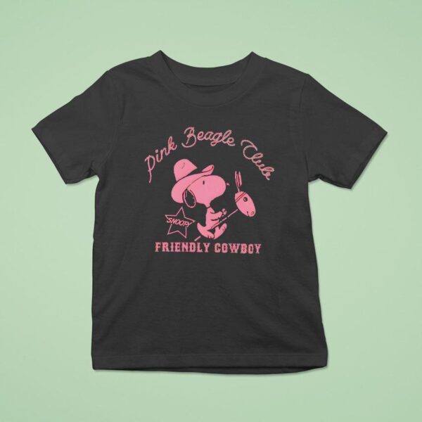 Snoopy Pink Beagle Club Friendly Cowboy T Shirt