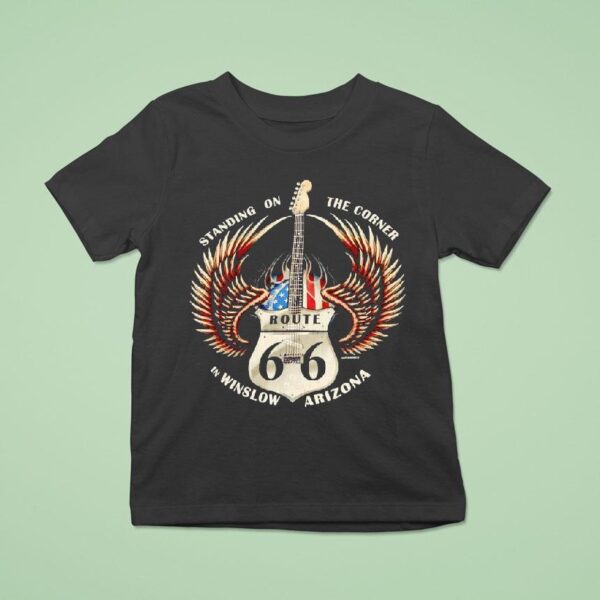 Standing On The Corner In Winslow Arizona Route Guitar T Shirt