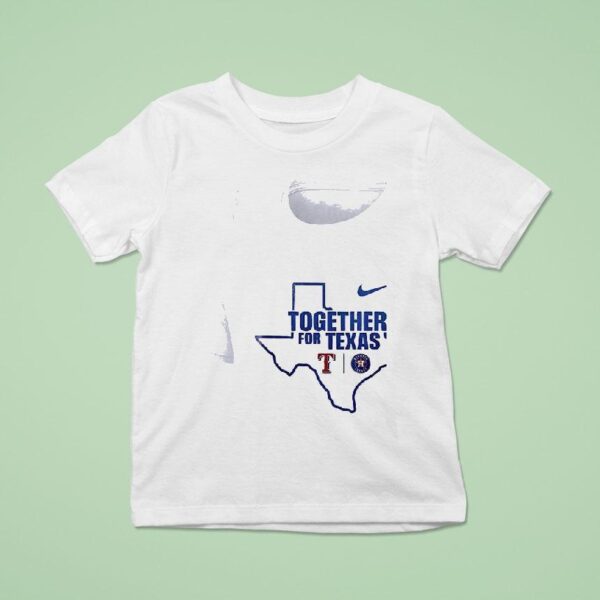 Texas Rangers Houston Astros Together For Texas Skeleton City Skyline T Shirt