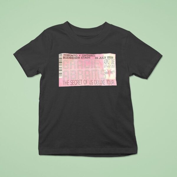 Toronto Ontario Budweiser Stage July Gracie Abrams The Secret Of Us Deluxe Tour T Shirt