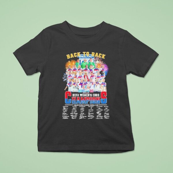 Uefa England Women S Team Euro Champions Back To Back Signatures T Shirt