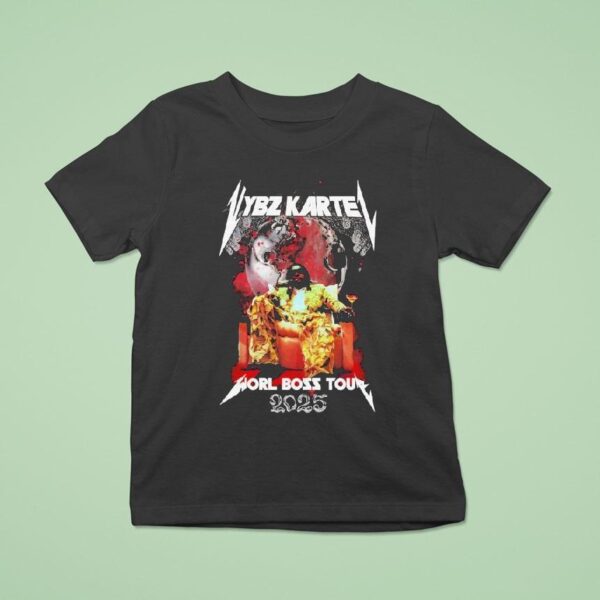 Vybz Kartel Worl Boss Tour Hands Globe Metal T Shirt