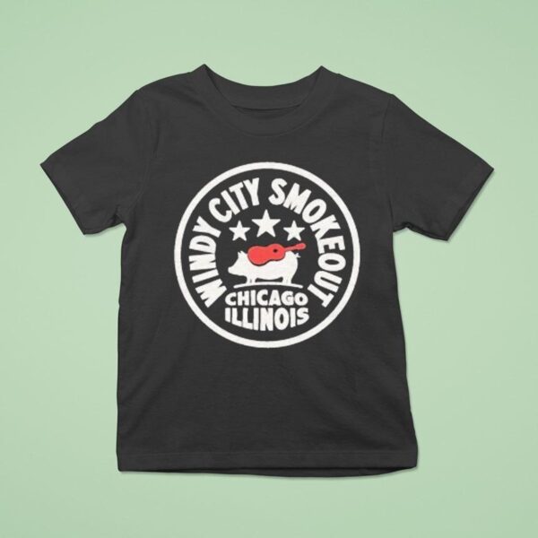 Windy City Smokeout Chicago Illinois Pig Guitar T Shirt