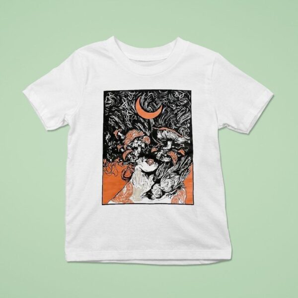 Wolfskulljack Mushroom Moon T Shirt