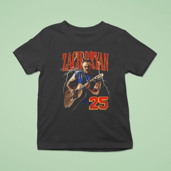 Zach Bryan Lightning Guitar T Shirt