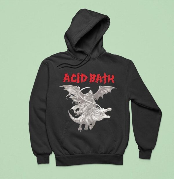 Acid Bath Grim Reaper Riding Alligator Hoodie