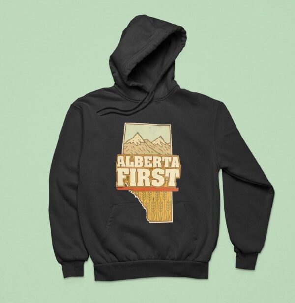 Alberta First Map Vintage Hoodie