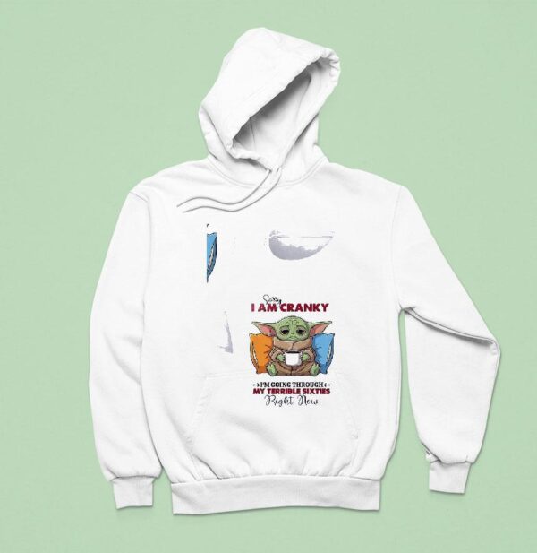 Baby Yoda Sorry I Am Cranky I M Going Through My Terrible Sixties Right Now Hoodie