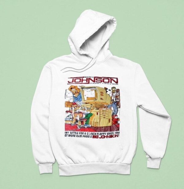 Big Johnson Hard Drives Cartoon Hoodie