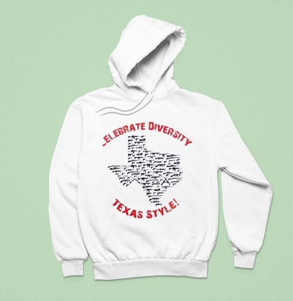 Celebrate Diversity Texas Style Map Hoodie