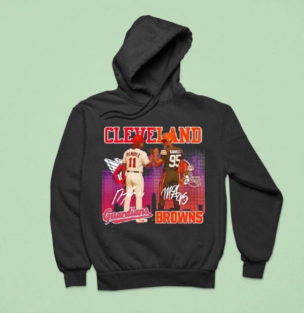 Cleveland City Skyline Ramirez Guardians And Garrett Browns Signatures Hoodie