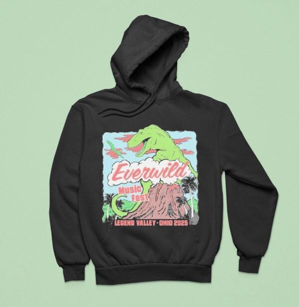 Everwild Music Fest Legend Valley Ohio Fight Or Flight Dinosaur Hoodie