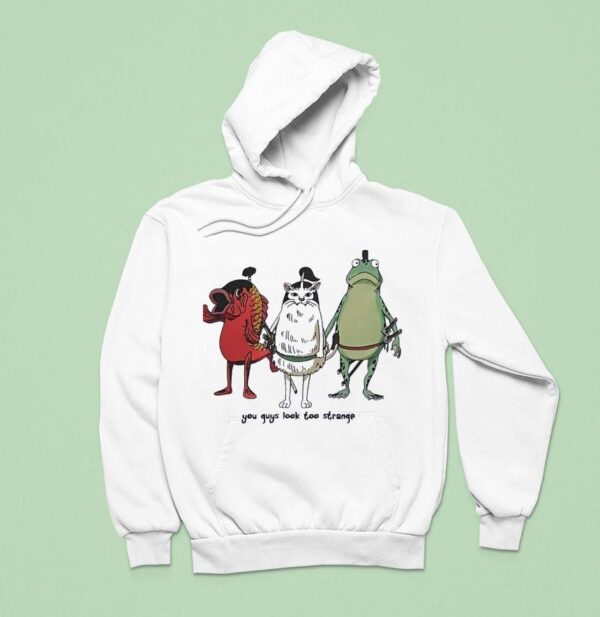 Fish Cat And Frog You Guys Look Too Strange Hoodie