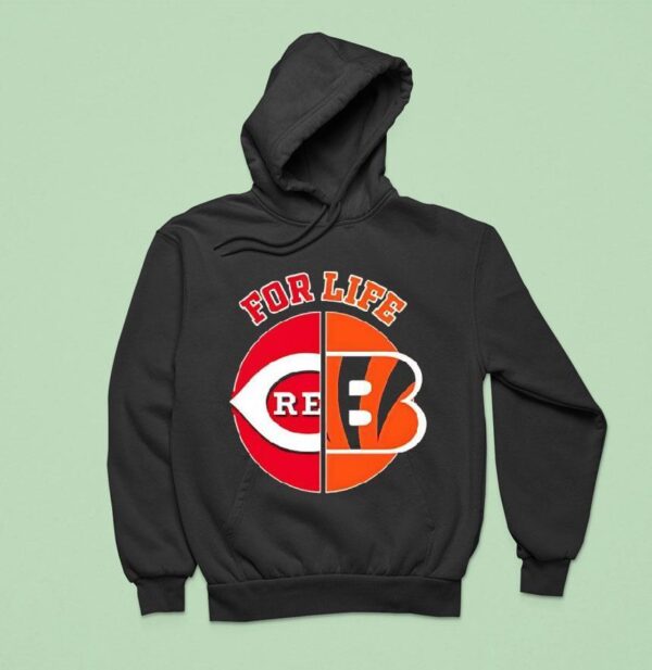 For Life Cincinnati Reds And Bengals Circle Logos Hoodie