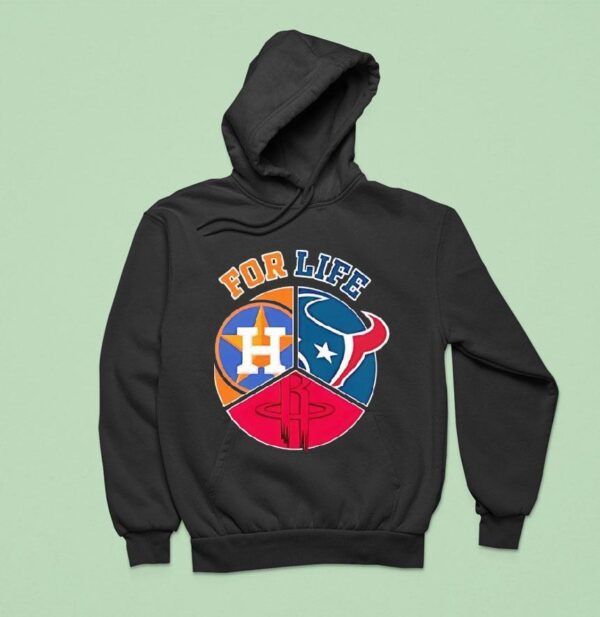 For Life Houston Astros Texans And Rockets Circle Logos Hoodie
