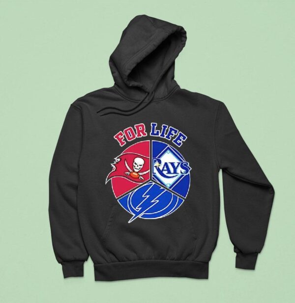 For Life Tampa Bay Rays Buccaneers And Lightning Circle Logos Hoodie