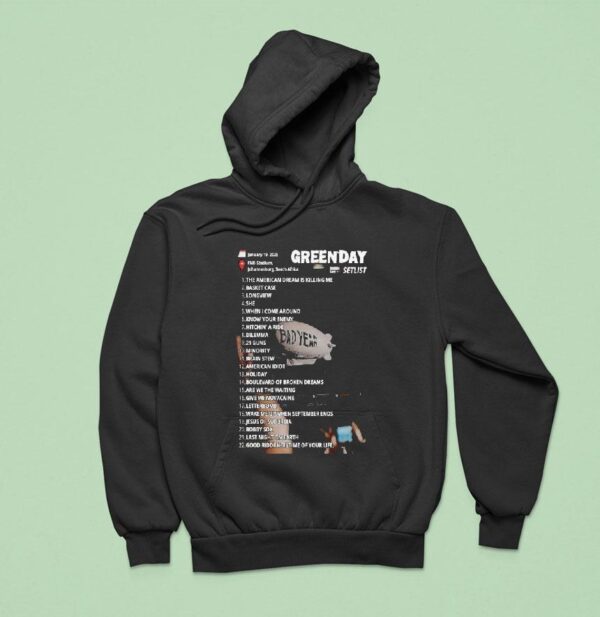 Green Day Bad Year Setlist Tour Hoodie