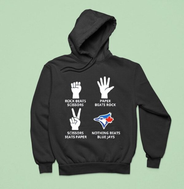 Hand Sign X Toronto Blue Jays Rock Beats Scissors Paper Beats Rock Hoodie