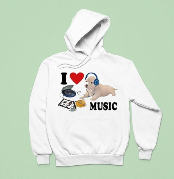 I Love Music Dog Hoodie