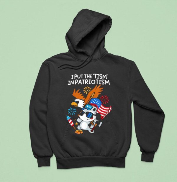 I Put The Tism In Patriotism Athletic Eagle Hoodie