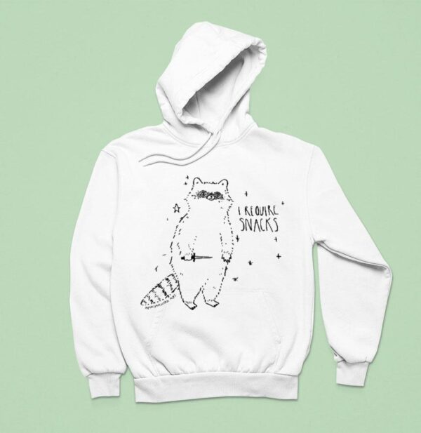 I Require Snacks Raccoon Hoodie