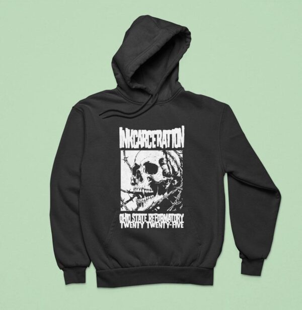 Inkcarceration Festival Barbed Skull Mineral For Mansfield Ohio On July Th Th Americas Rock And Metal Tattoo Hoodie