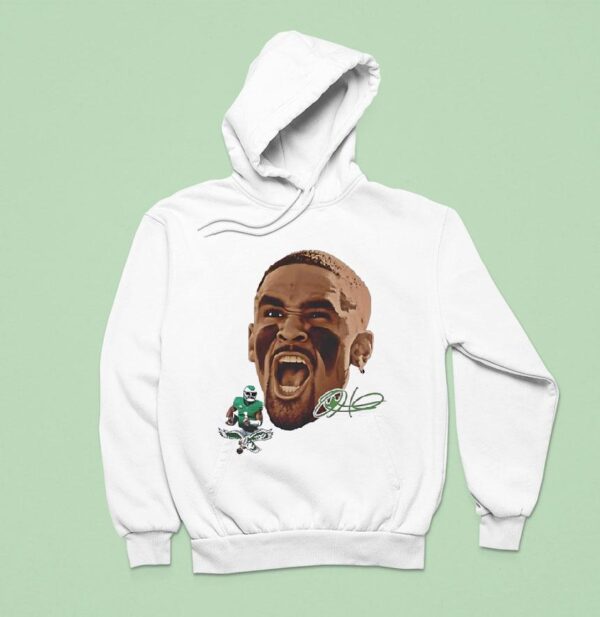 Jalen Hurts Big Face Philadelphia Eagles Football Signature Hoodie