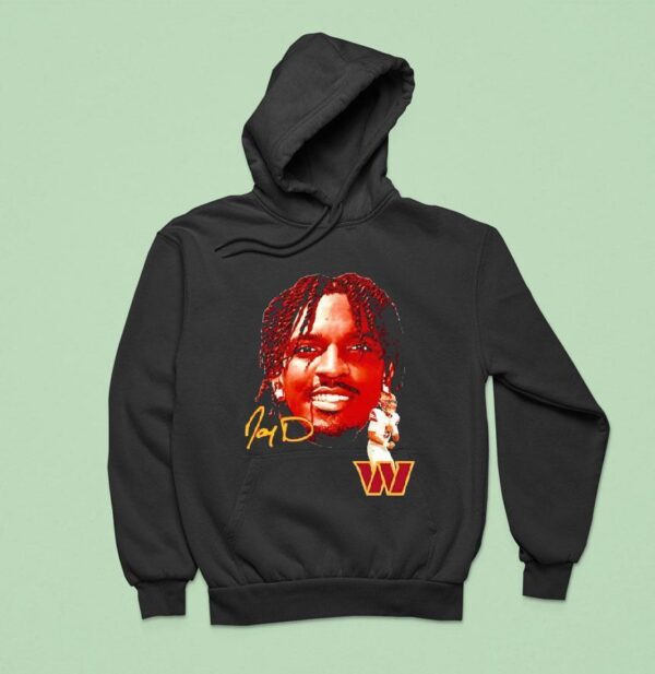 Jayden Daniels Big Face Washington Commanders Football Signature Hoodie
