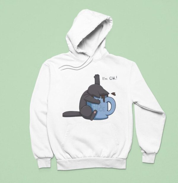 Life Juice I M Ok Cat Drowning In Coffee Cup Hoodie