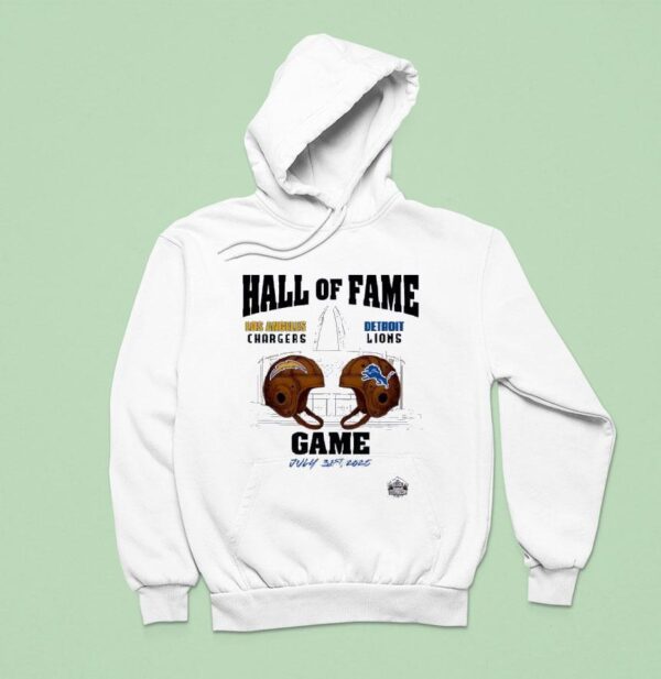 Los Angeles Chargers Vs Detroit Lions Hall Of Fame Game Men S Natural Dueling Throwback Helme Hoodie