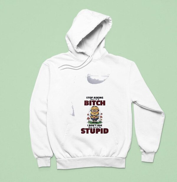Minion Stop Asking Why I M A Bitch I Don T Ask Why You Re So Stupid Funny Hoodie