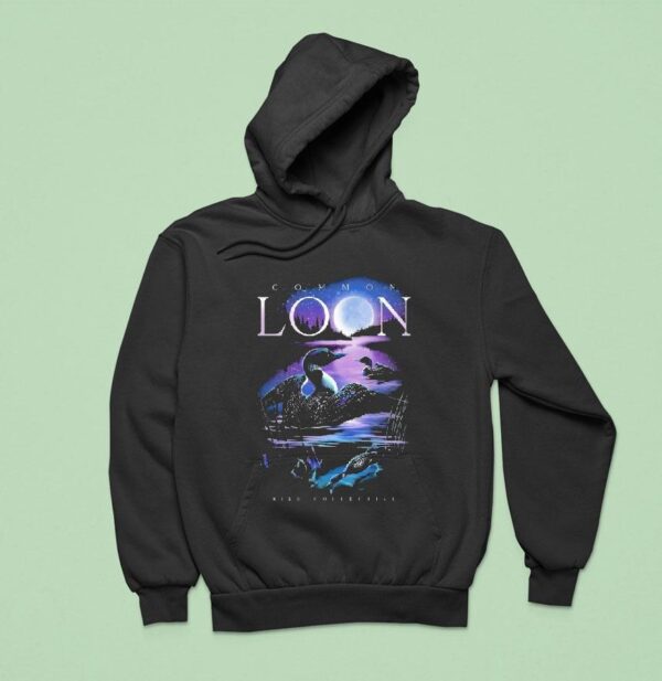 Moonlit Common Loon Bird Collective Hoodie