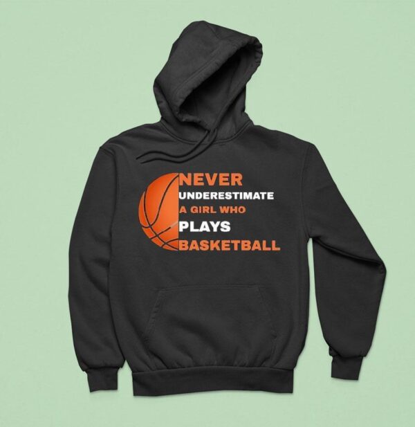 Never Underestimate A Girl Who Plays Basketball Hoodie