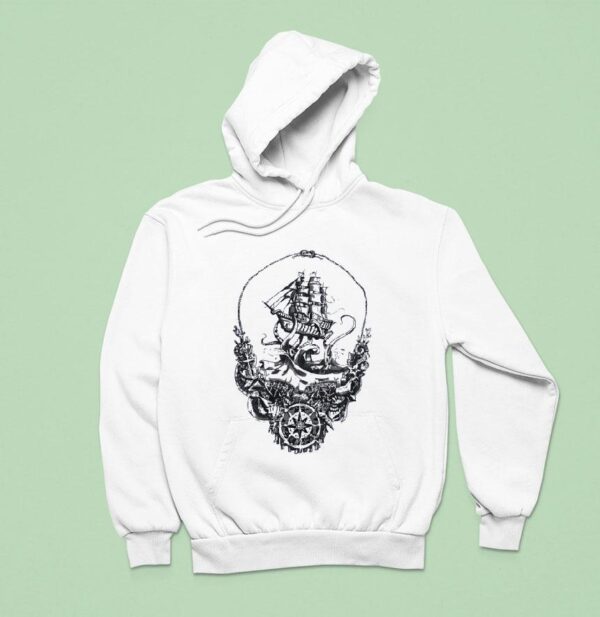 Octopus Battle With Ship In Grateful Dead Logo Hoodie