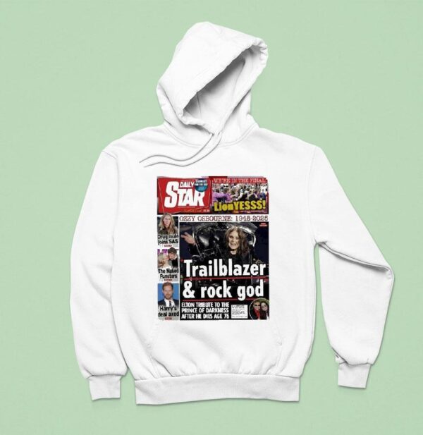 Ozzy Osbourne Trailblazer And Rock God On July With Final Photo And Elton John Farewell Hoodie