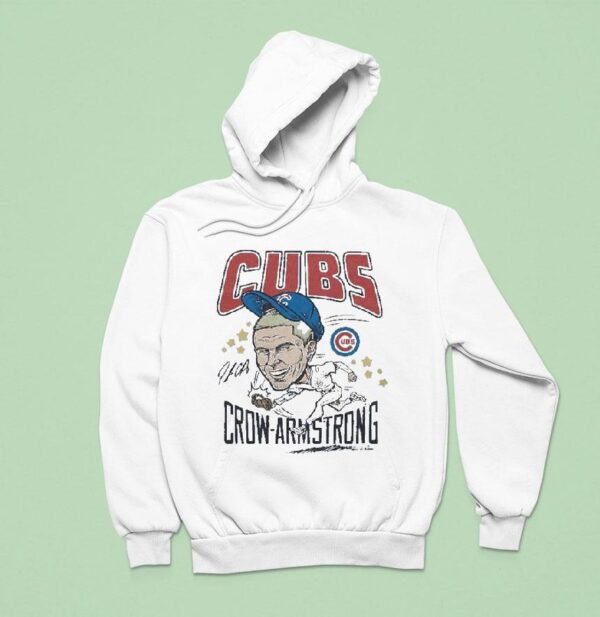 Pete Crow Armstrong Chicago Cubs Caricature Signature Hoodie