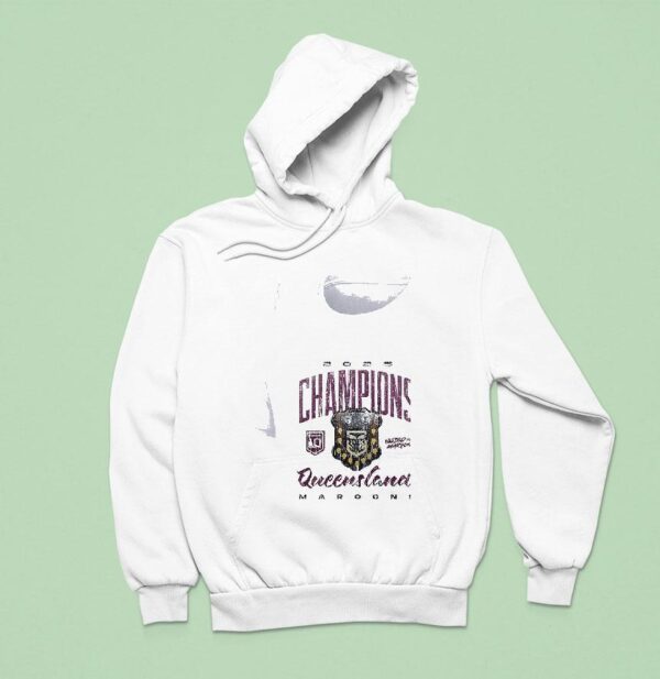 Queensland Maroons State Champions United In Maroon Back To Back To Back To Back Logo Hoodie