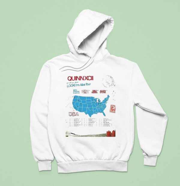 Quinn Xcii Greetings From Look I M Alive Tour Dates Usa Map Hoodie