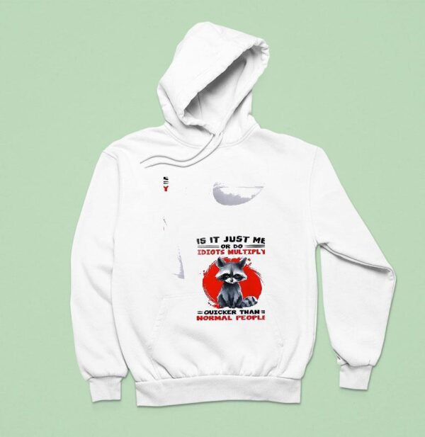 Racoon Is It Just Me Or Do Idiots Multiply Quicker Than Normal People Hoodie
