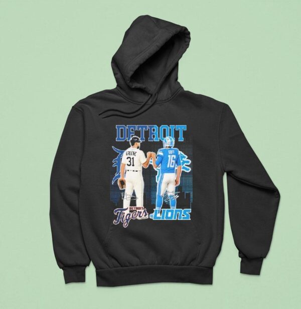 Riley Greene And Jared Goff Detroit Tigers X Detroit Lions Signatures Hoodie